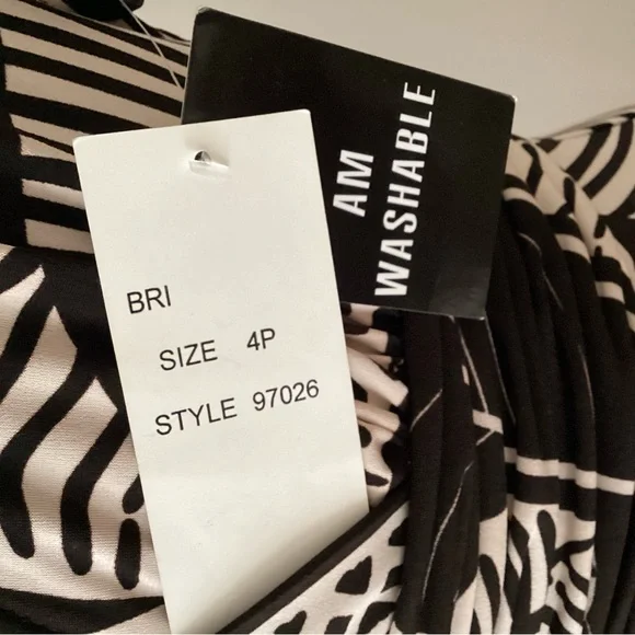 Studio I Petite Size 4 polyester print slip-on dress NWT - Picture 3 of 8